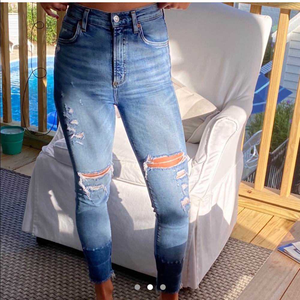 Agolde Highwaist distressed skinny jeans